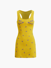 Sunshine Floral Rib Short Dress